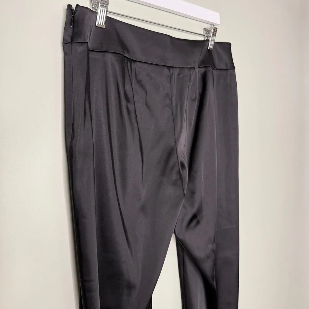 NWT White House Black‎ Market Satin Slim Leg Trouser Pants Black Women’s Size 10 - Picture 8 of 12